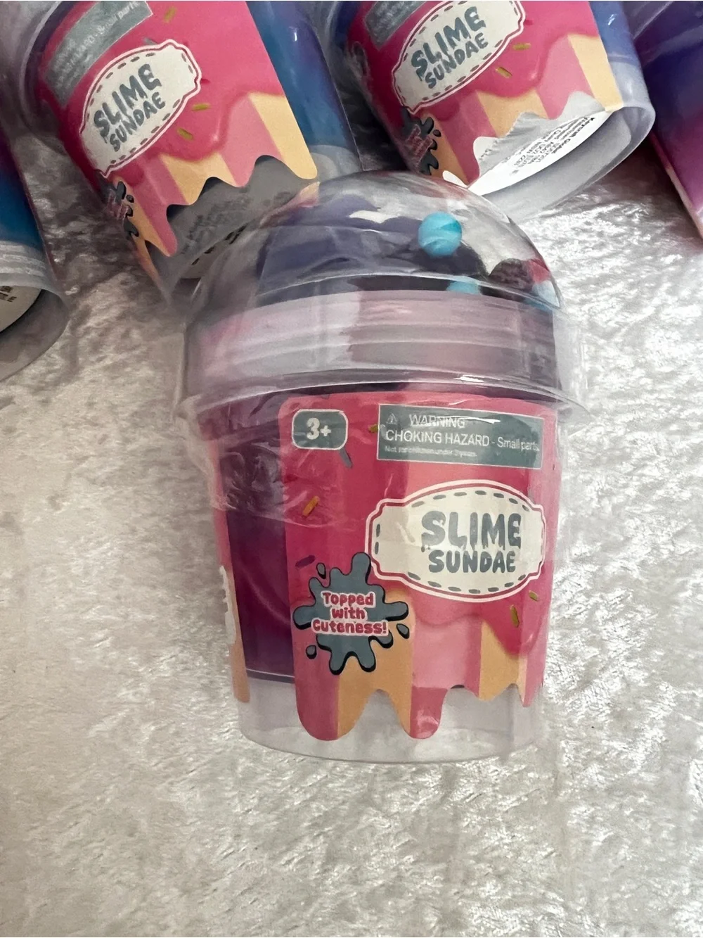 Lot of 7 Slime Sundae Party Favor Topped with Cuteness Squishy Animals Age 3+